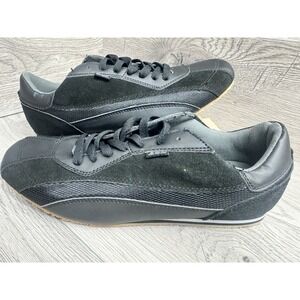 AGA Men's All Leather Upper "Black" Lace Up Sport Shoes  Size 9.5 Sneakers